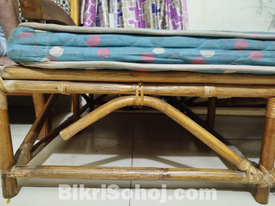 বেতের সিঙ্গেল খাট(ম্যাট্রেসসহ)